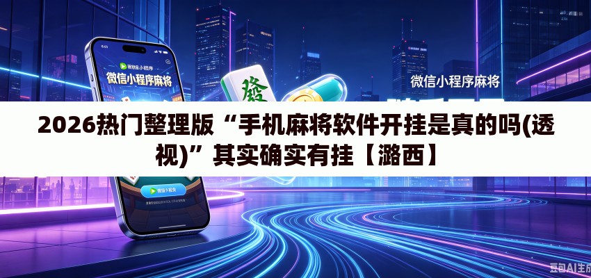 2026热门整理版“手机麻将软件开挂是真的吗(透视)”其实确实有挂【潞西】