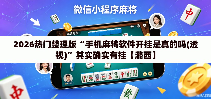 2026热门整理版“手机麻将软件开挂是真的吗(透视)”其实确实有挂【潞西】